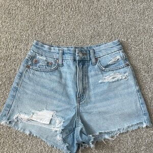 American Eagle Women's Curvy 90's Boyfriend Shorts Blue Size 000